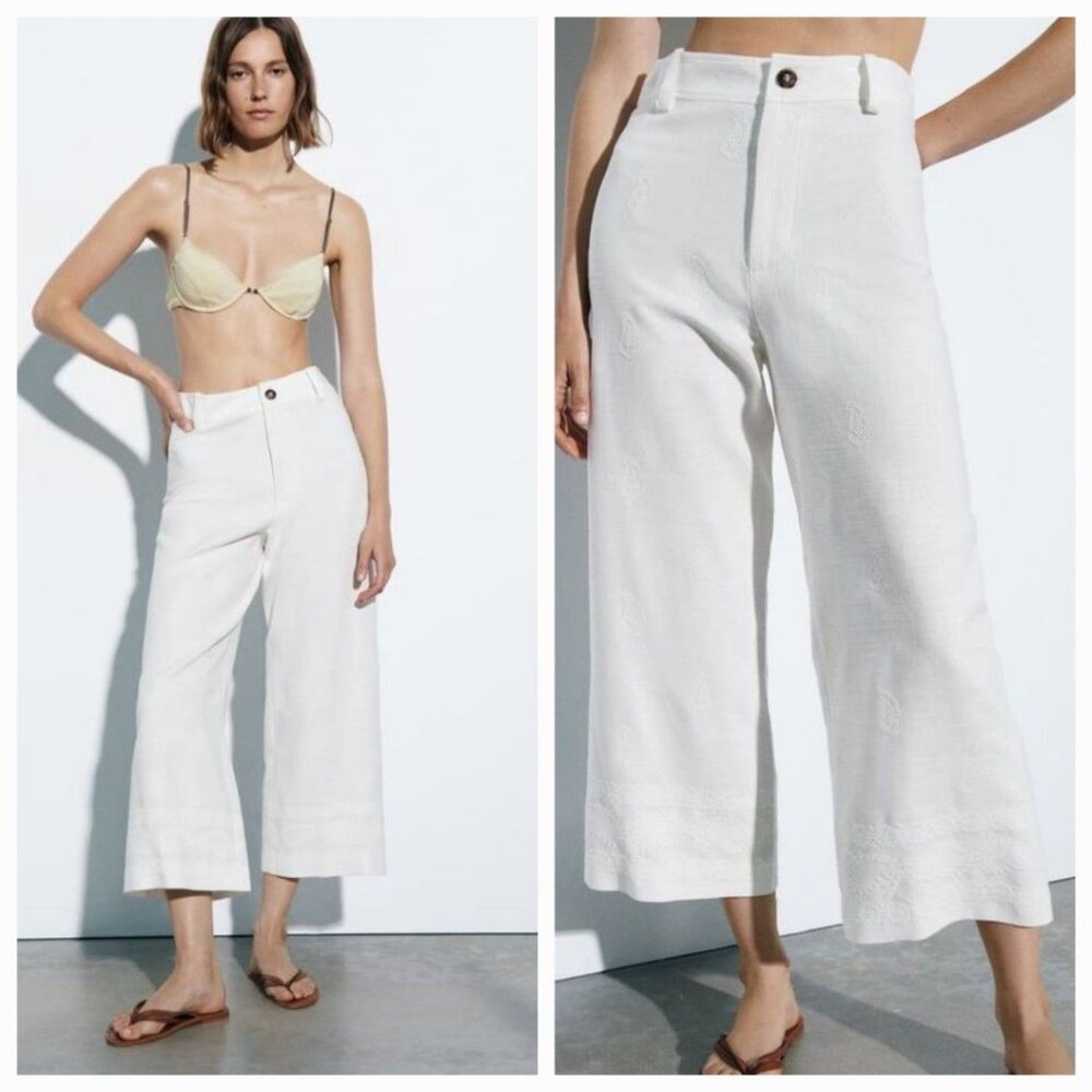 Zara White Capris